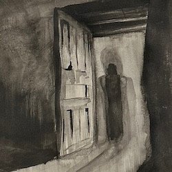 A dark room. An open door. A looming shadow-person in the light.
